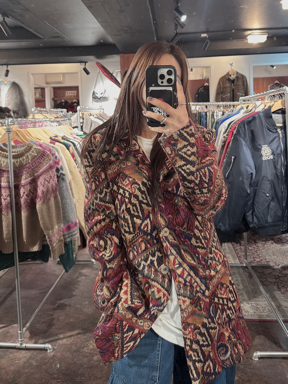 missoni 미쏘니 모헤어 패턴 금사 니트 가디건 자켓 M 상품이미지8