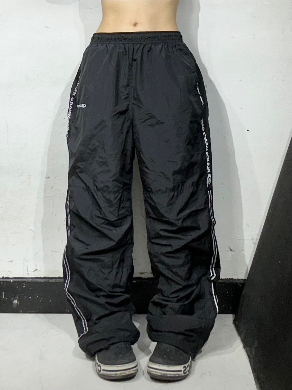 피코 블랙 와이드 트랙 팬츠 올드스쿨 사이드 포인트 추리닝 바지 L 상품이미지2
