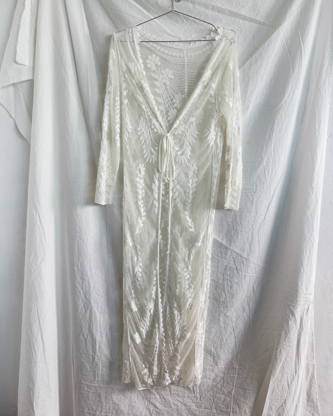 JPN VTG 메쉬 시스루 롱 가디건 상품이미지6