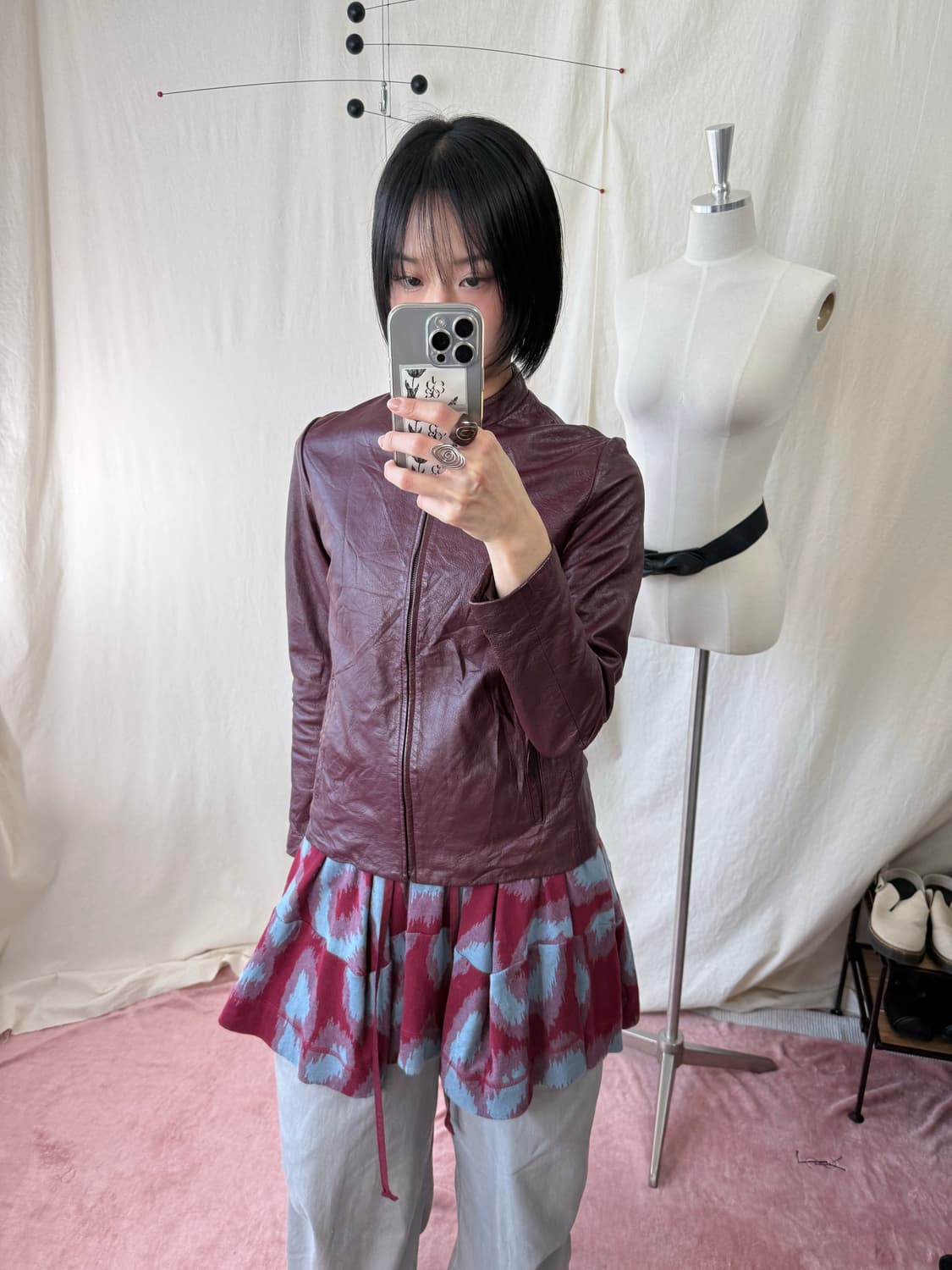 Geeplusoh 버건디 소가죽 자켓 상품이미지2