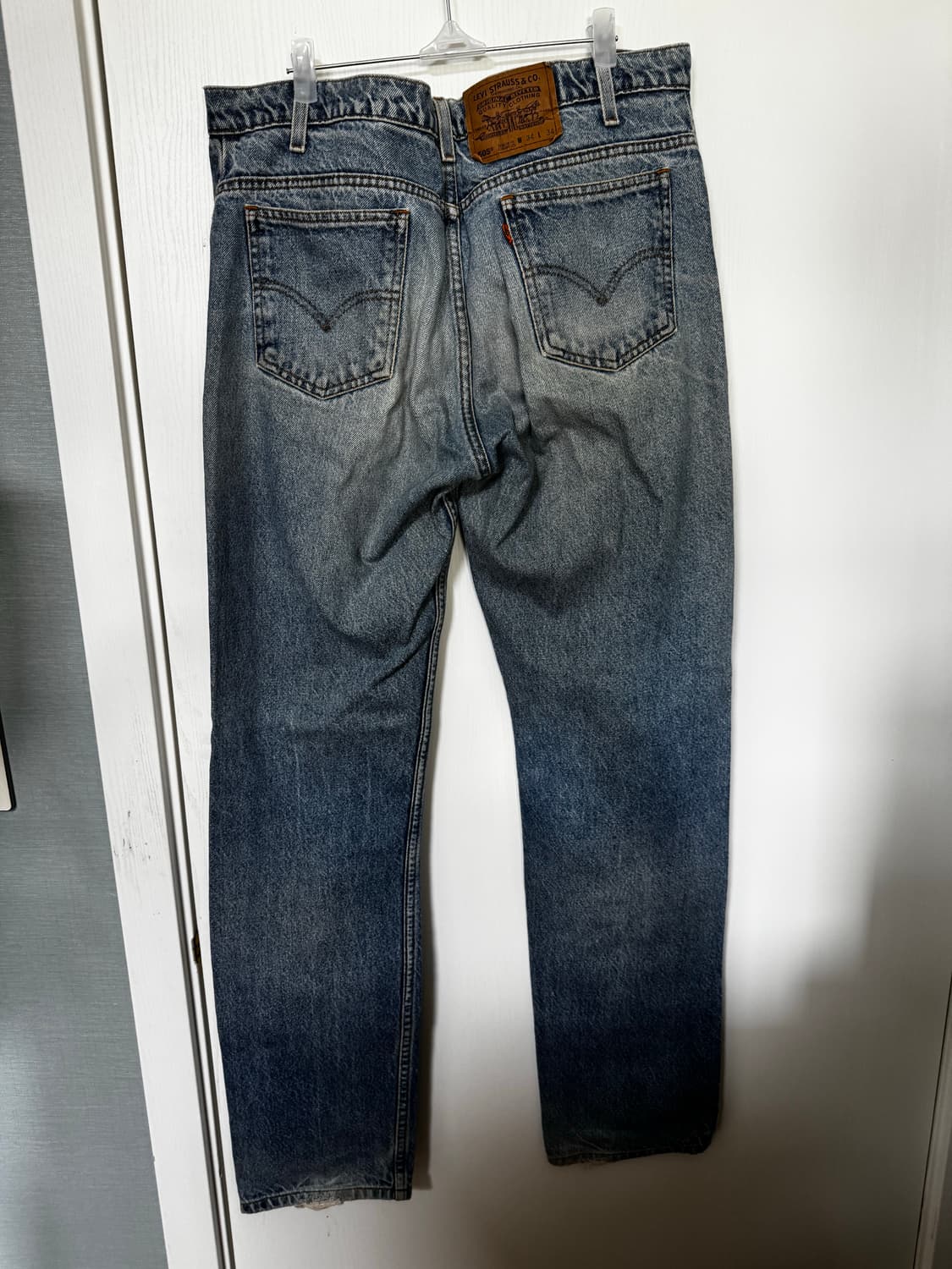 리바이스 오렌지텝 505 90‘s 34/34 청바지 데님 연청 상품이미지4