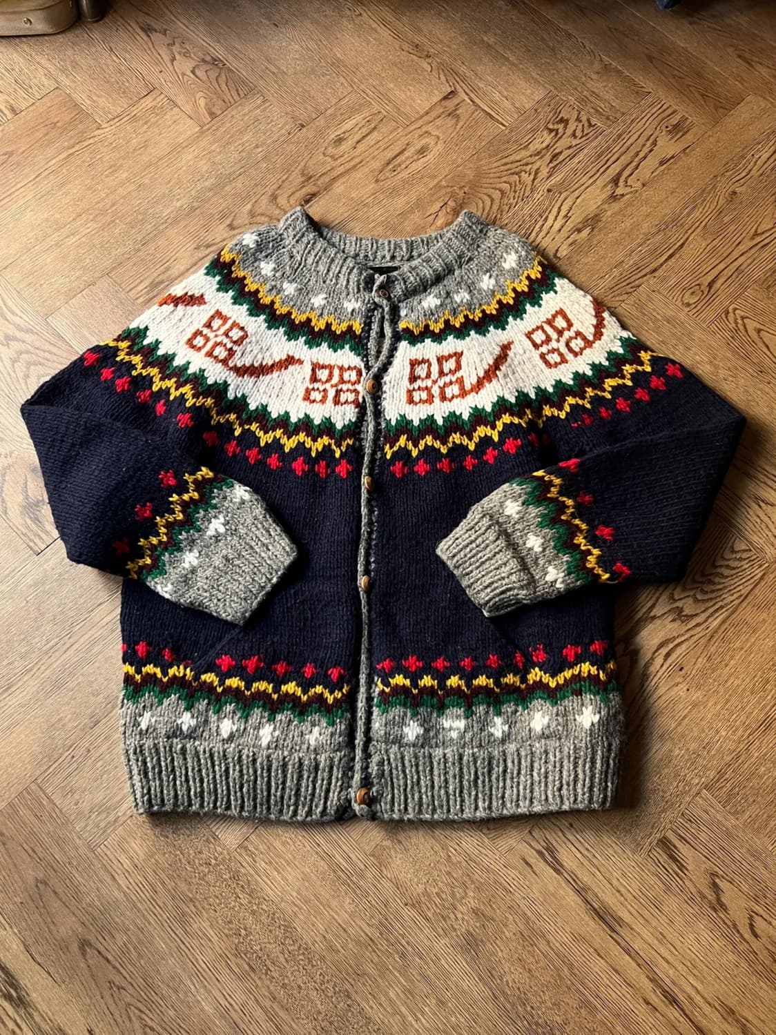 [L]90's 빈티지 핸드메이드 페어아일 에콰도르 스웨터 니트 상품이미지1