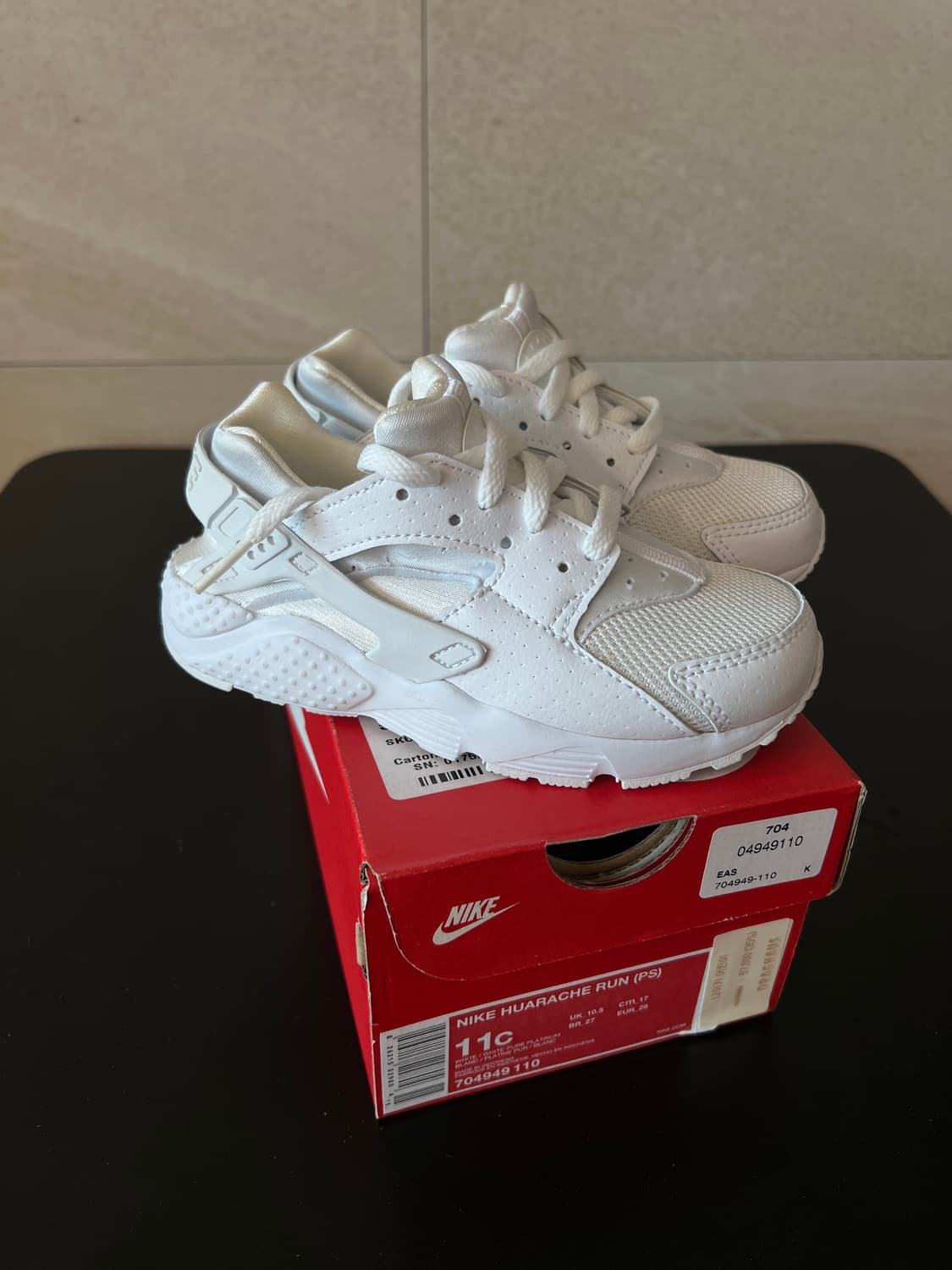 [170mm] 나이키 키즈 허라취 런 (올화이트) 상품이미지2