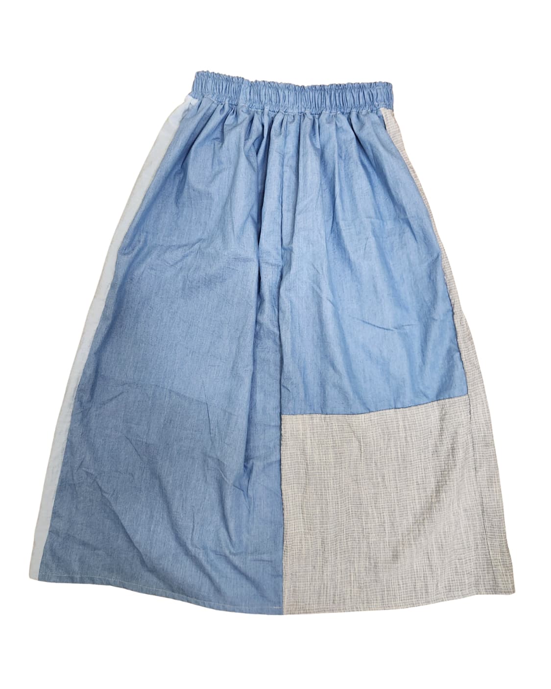 360도 양면 데님 중청 패치워크 롱스커트 상품이미지6