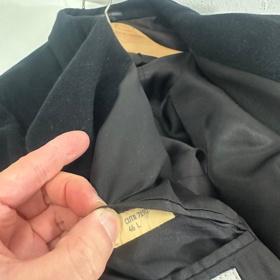 XL 런던포그 블랙 루즈핏 울100% 롱코트 상품이미지7