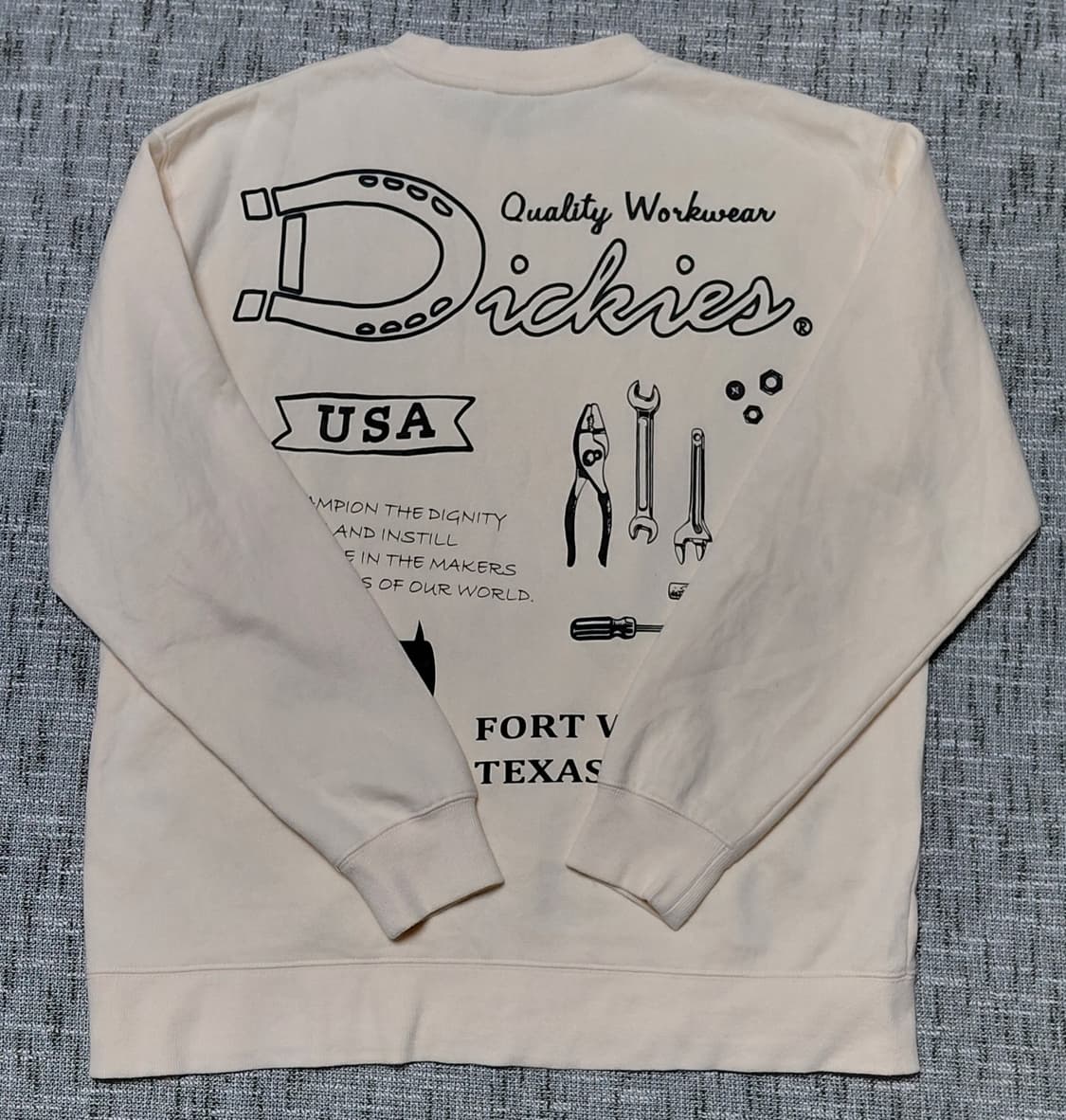 디키즈 워크웨어 헤리티지 기모 맨투맨 아이보리 L(무료배송) 상품이미지5