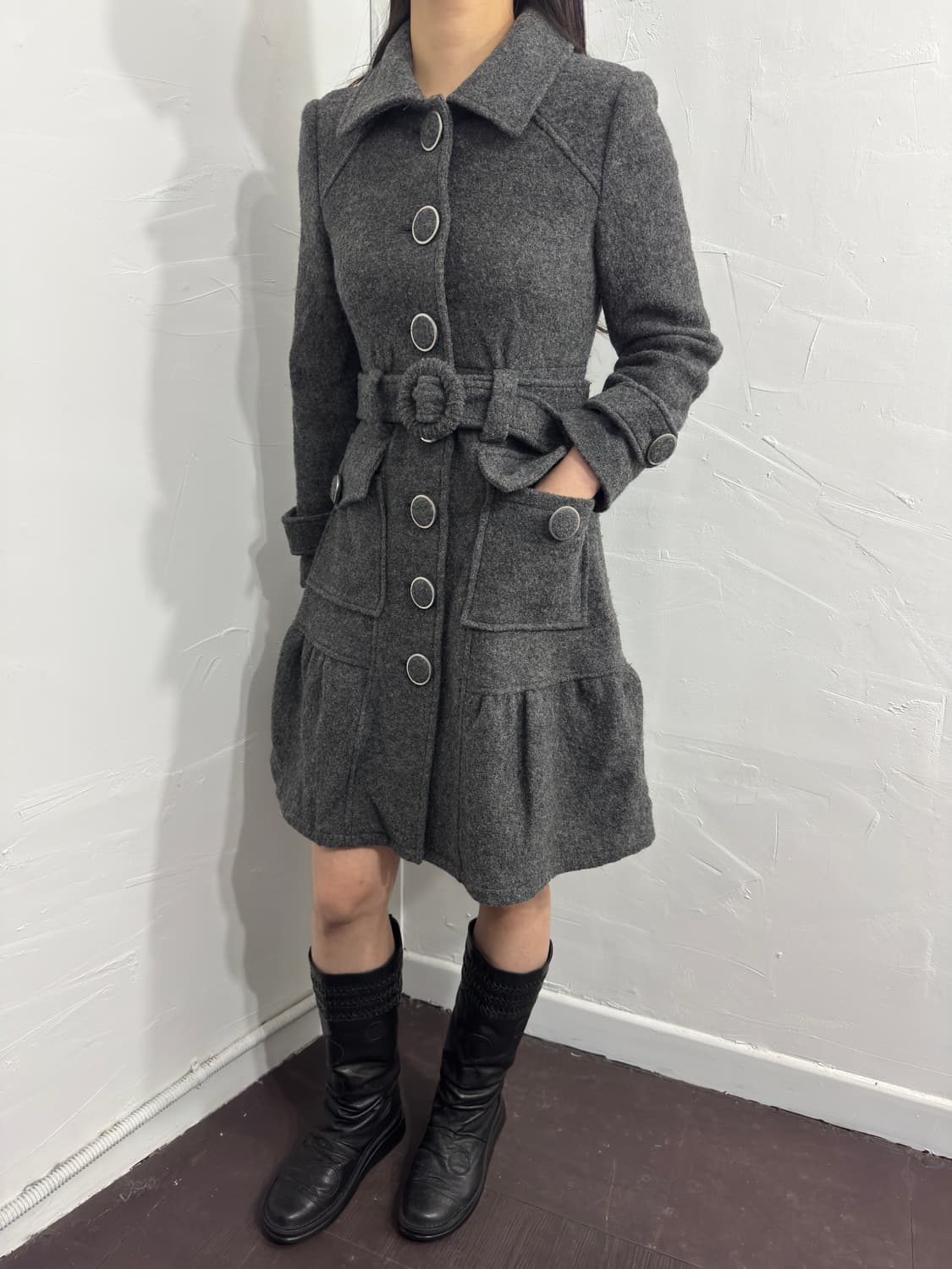 otto gray dress wool coat 상품이미지3