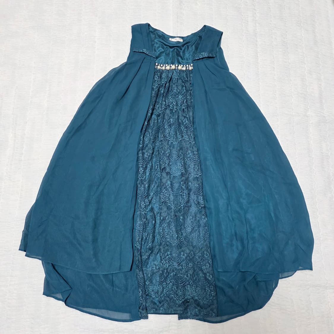 그린 모리걸 레이스진주 쉬폰 원피스 상품이미지2