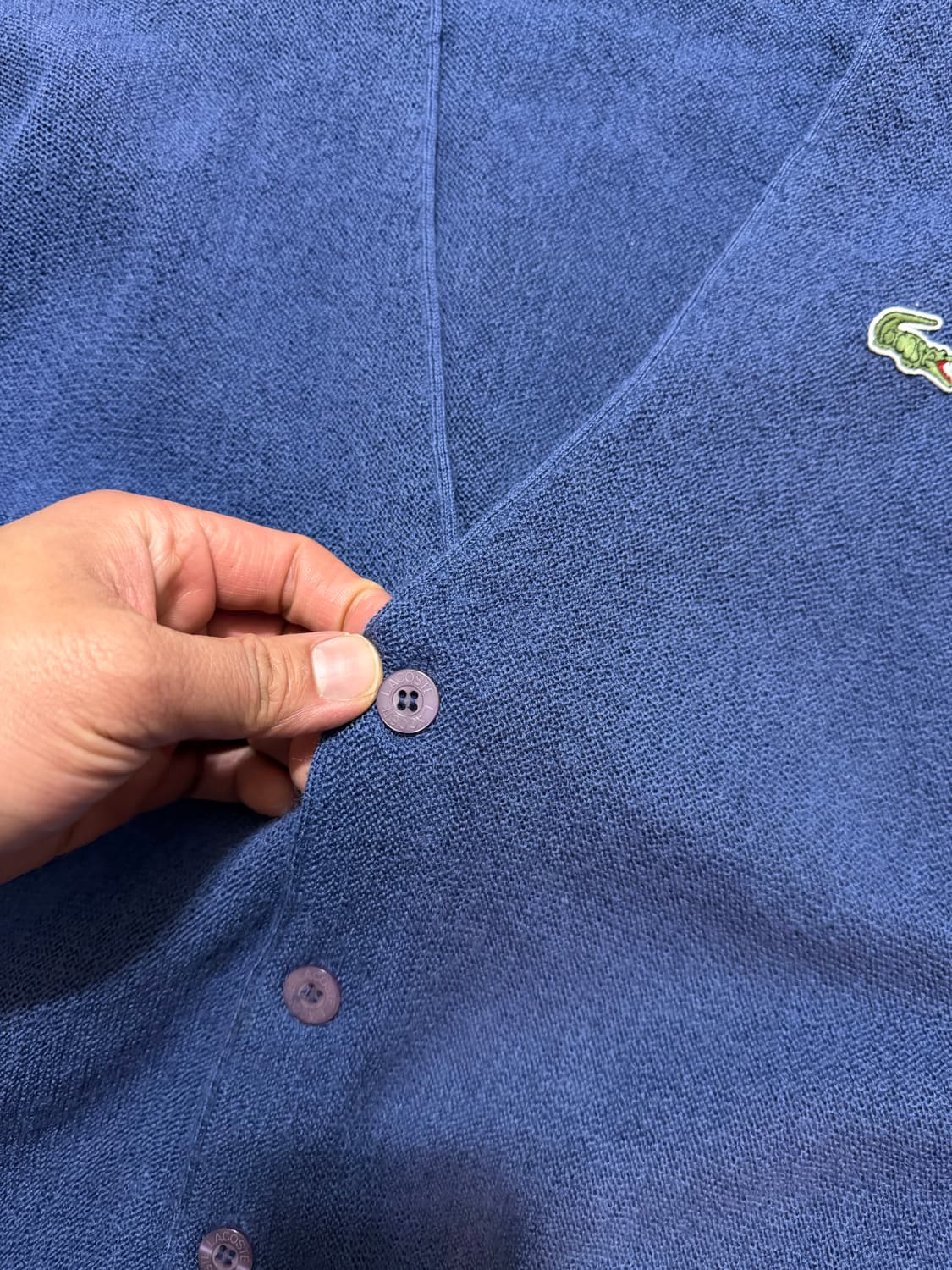 90s 라코스테 서광 퓨어 울  빈티지  니트 가디건 100size   상품이미지4