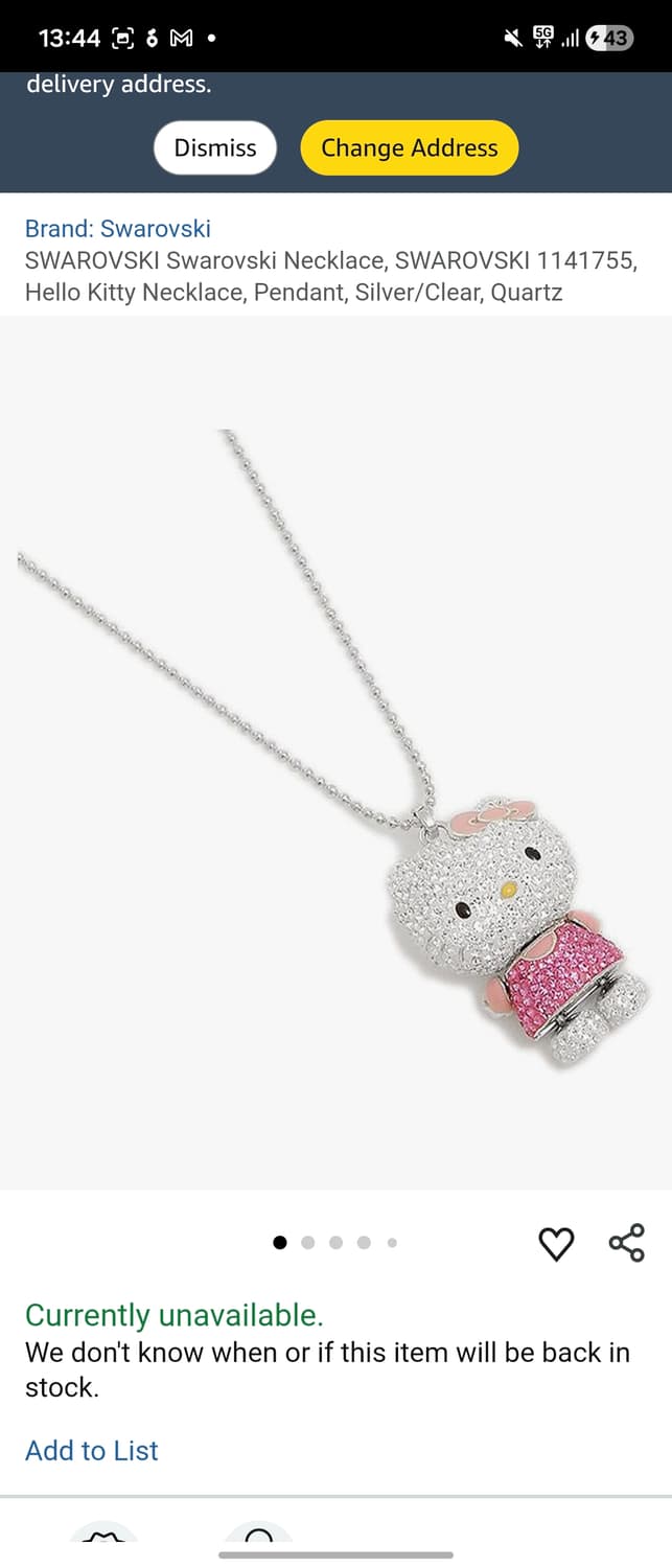 헬로키티 스와로브스키 한정판 목걸이 상품이미지9