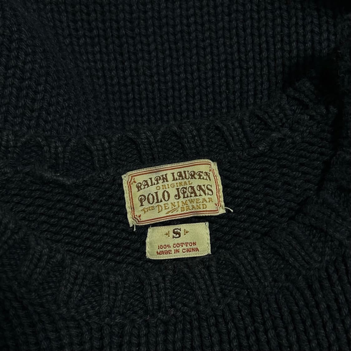 90s 폴로 랄프로렌 폴로 진스 빈티지 미국 국기 성조기 니트 네이비 S 상품이미지6