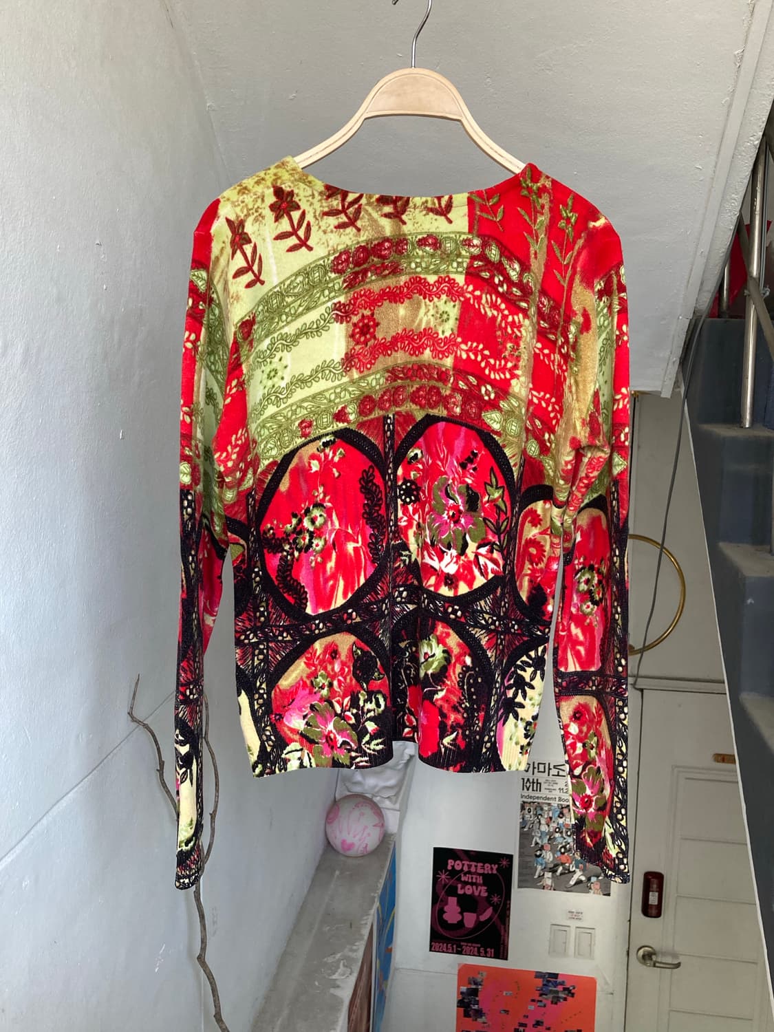 y2k 패턴 니트탑 상품이미지5