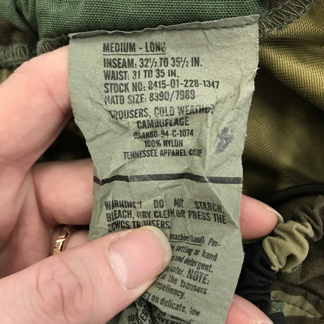 미군 고어텍스 팬츠 [미디엄 롱] 상품이미지5