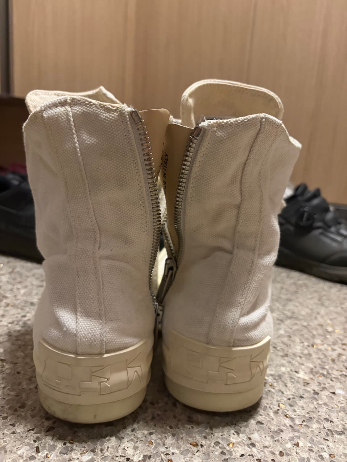 릭오웬스 다크쉐도우 라몬즈 하이탑 컨버스 화이트 상품이미지2