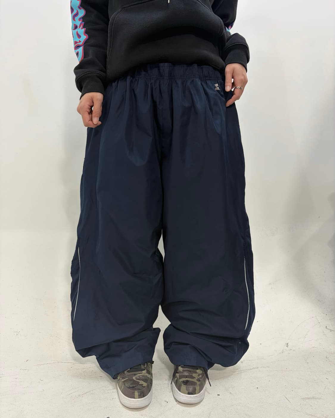 90s STARTER 네이비 나일론 올드스쿨 트랙팬츠 상품이미지1