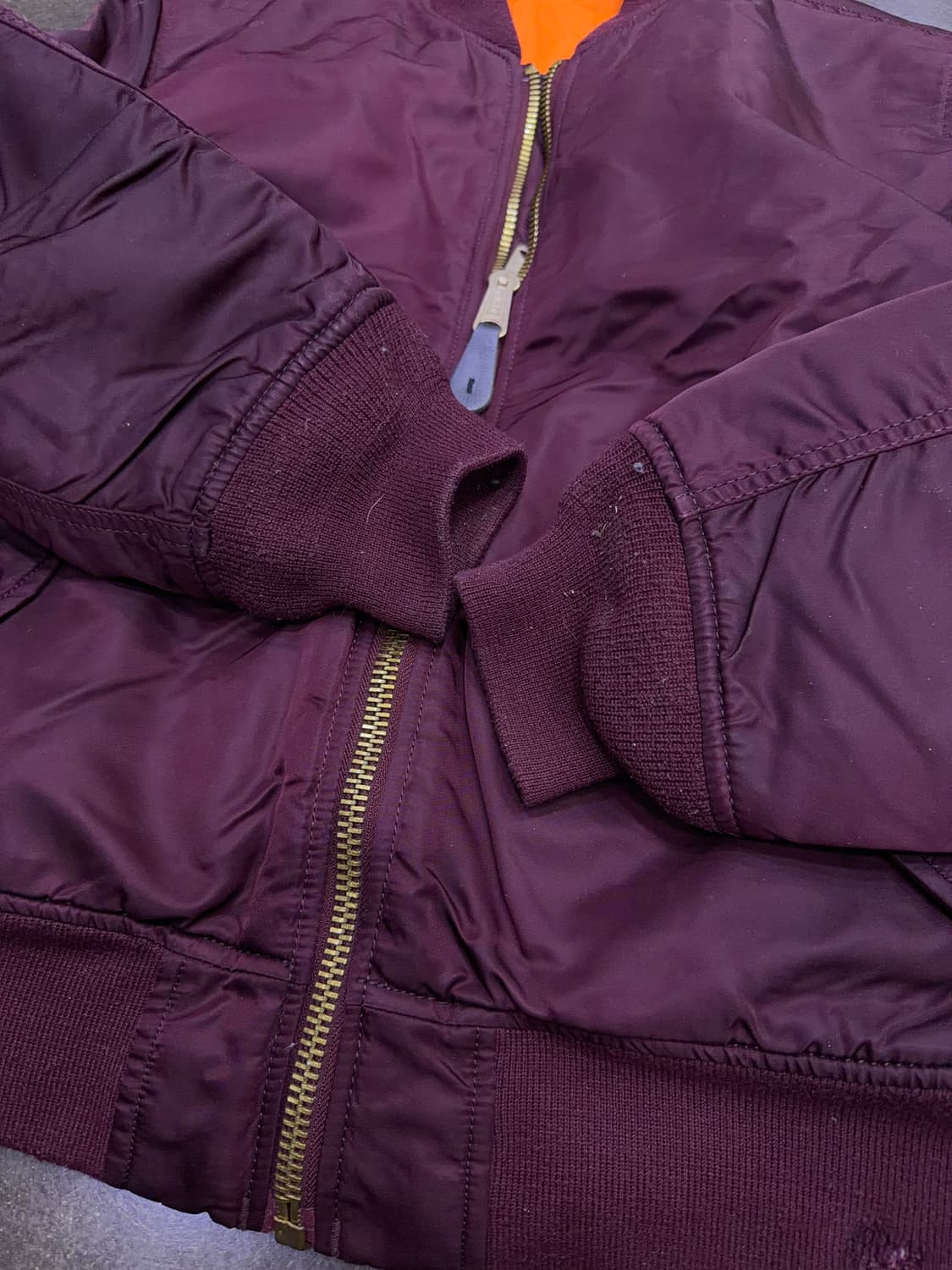 알파인더스트리 MA-1 마룬 항공점퍼 버건디 XL 상품이미지7