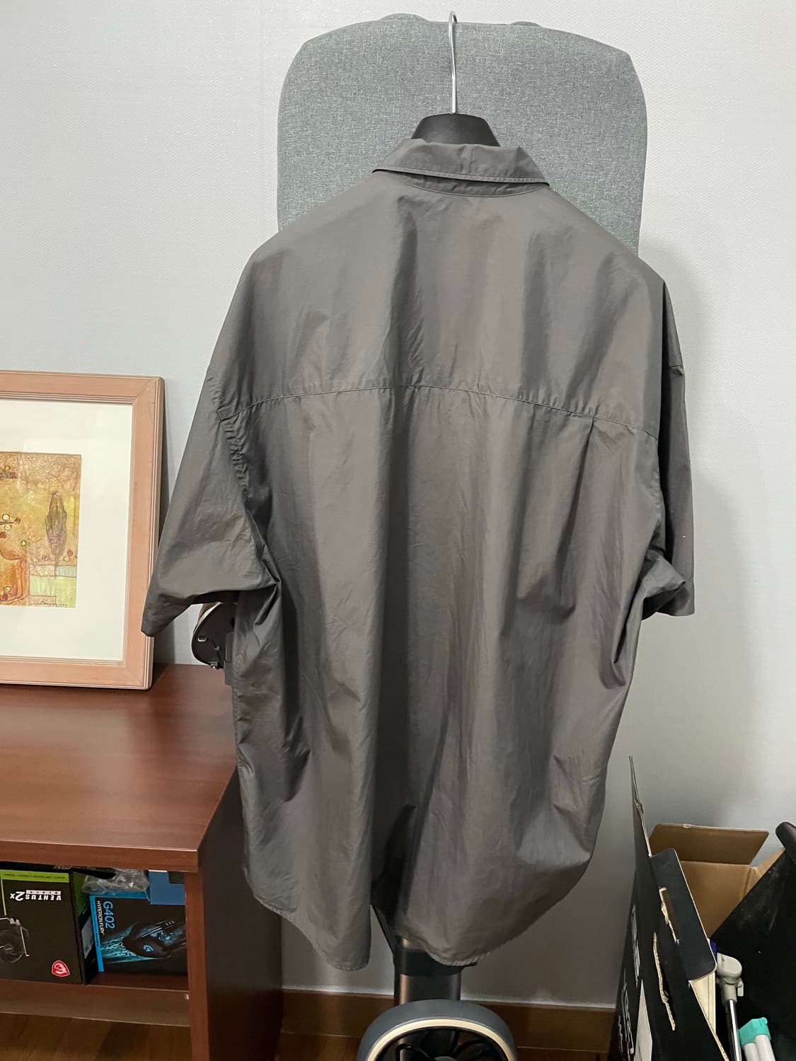 그라프페이퍼 반팔 셔츠 F 그레이 상품이미지2