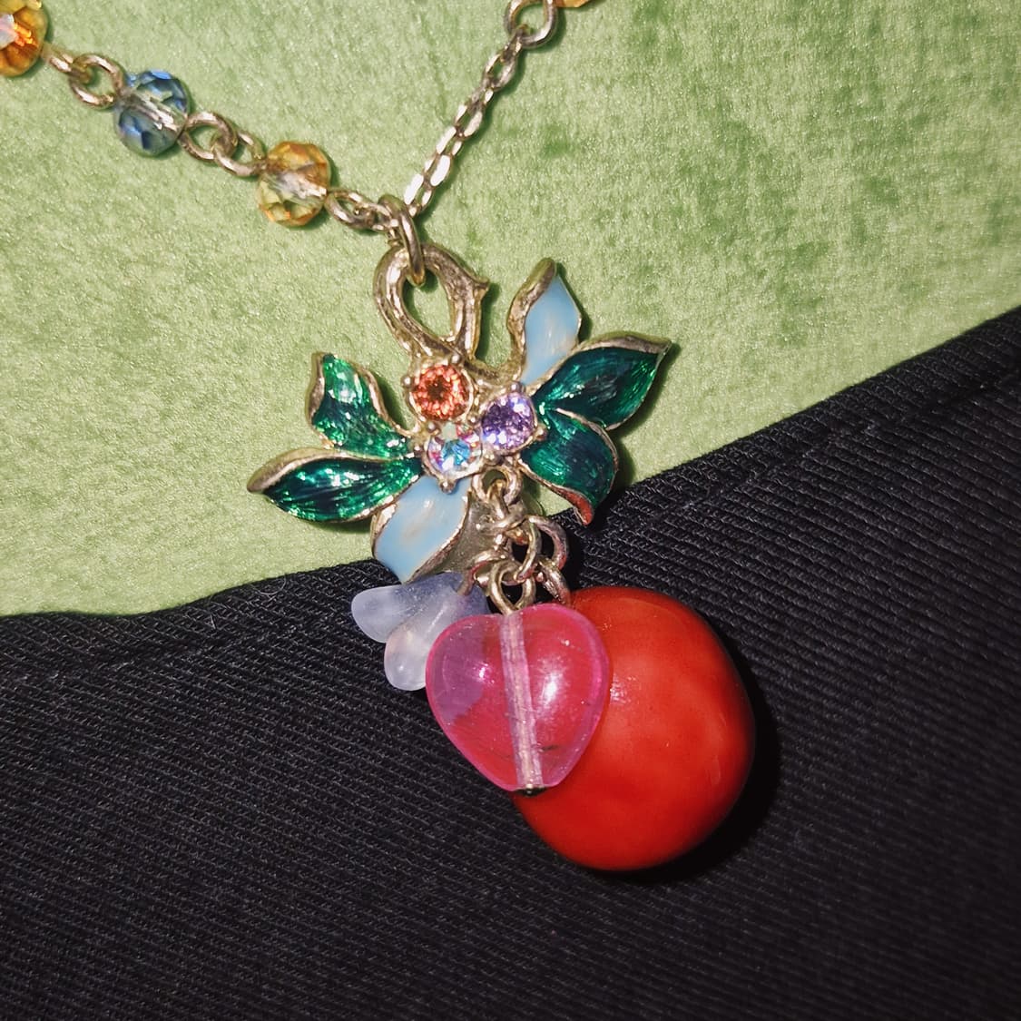 07s 안나수이 빅 체리&꽃잎 레이어드 목걸이 상품이미지6