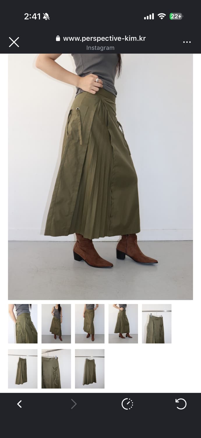 ROSEBUD skirt khaki 상품이미지4