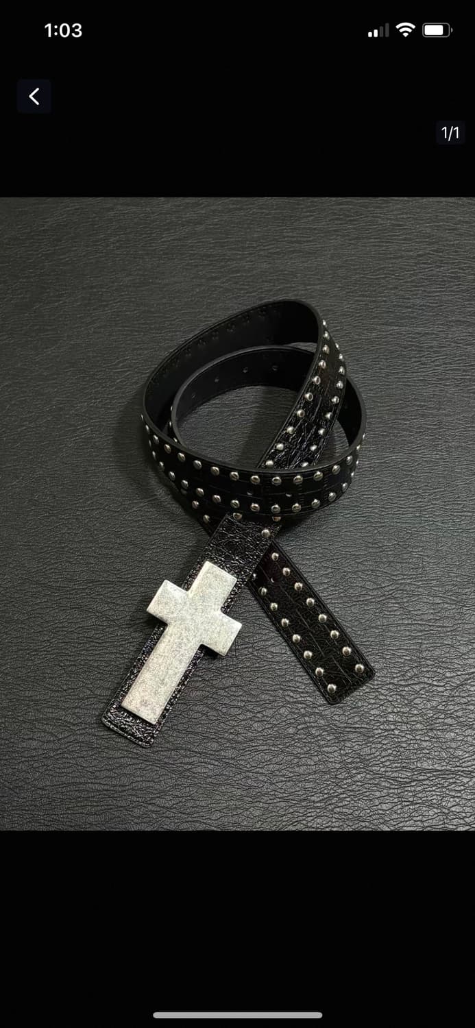 Gothic Cross Punk Leather Belt 상품이미지1