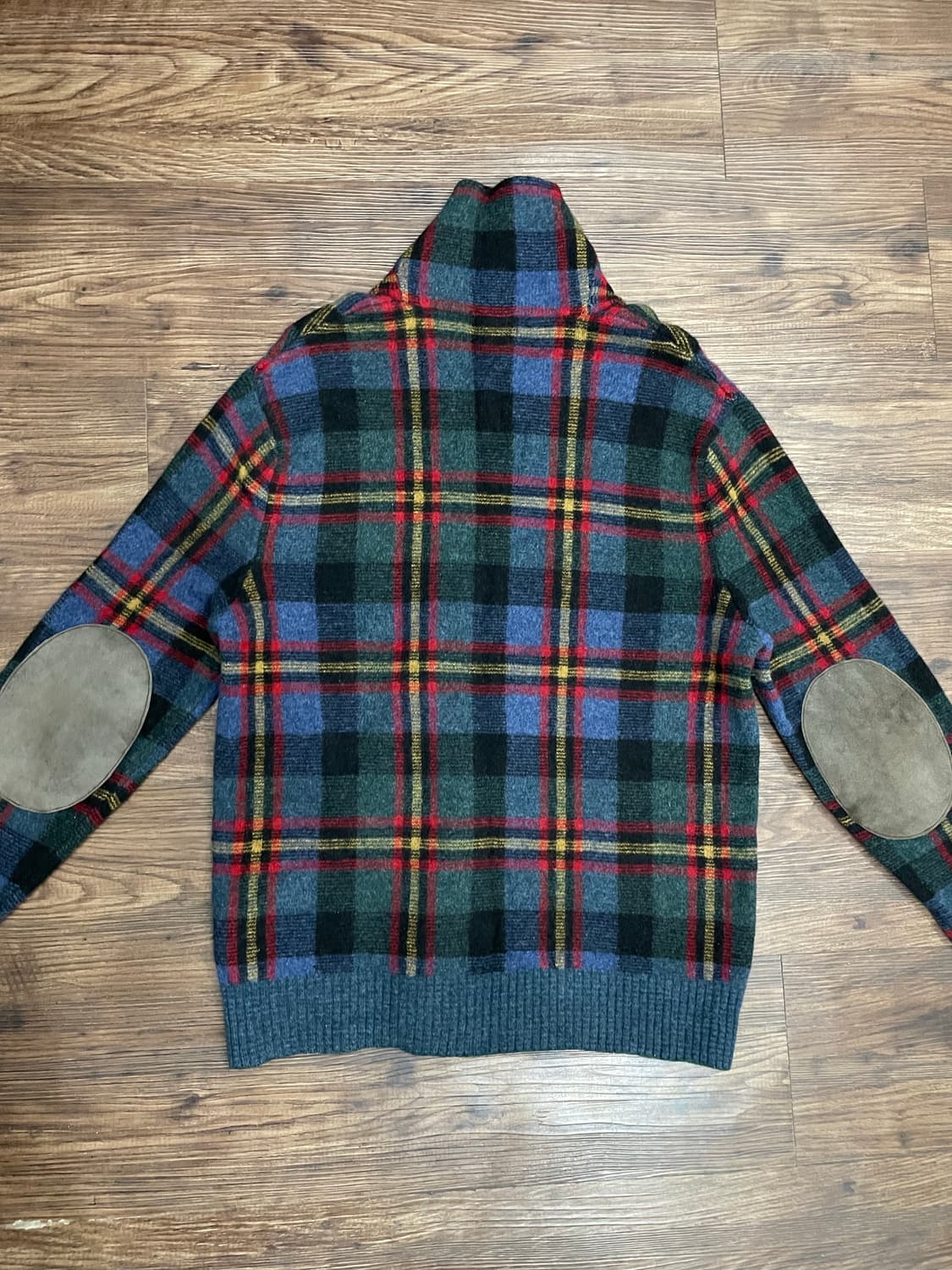 폴로 랄프로렌 엘보패치 숄카라 타탄 울 스웨터 니트 상품이미지9