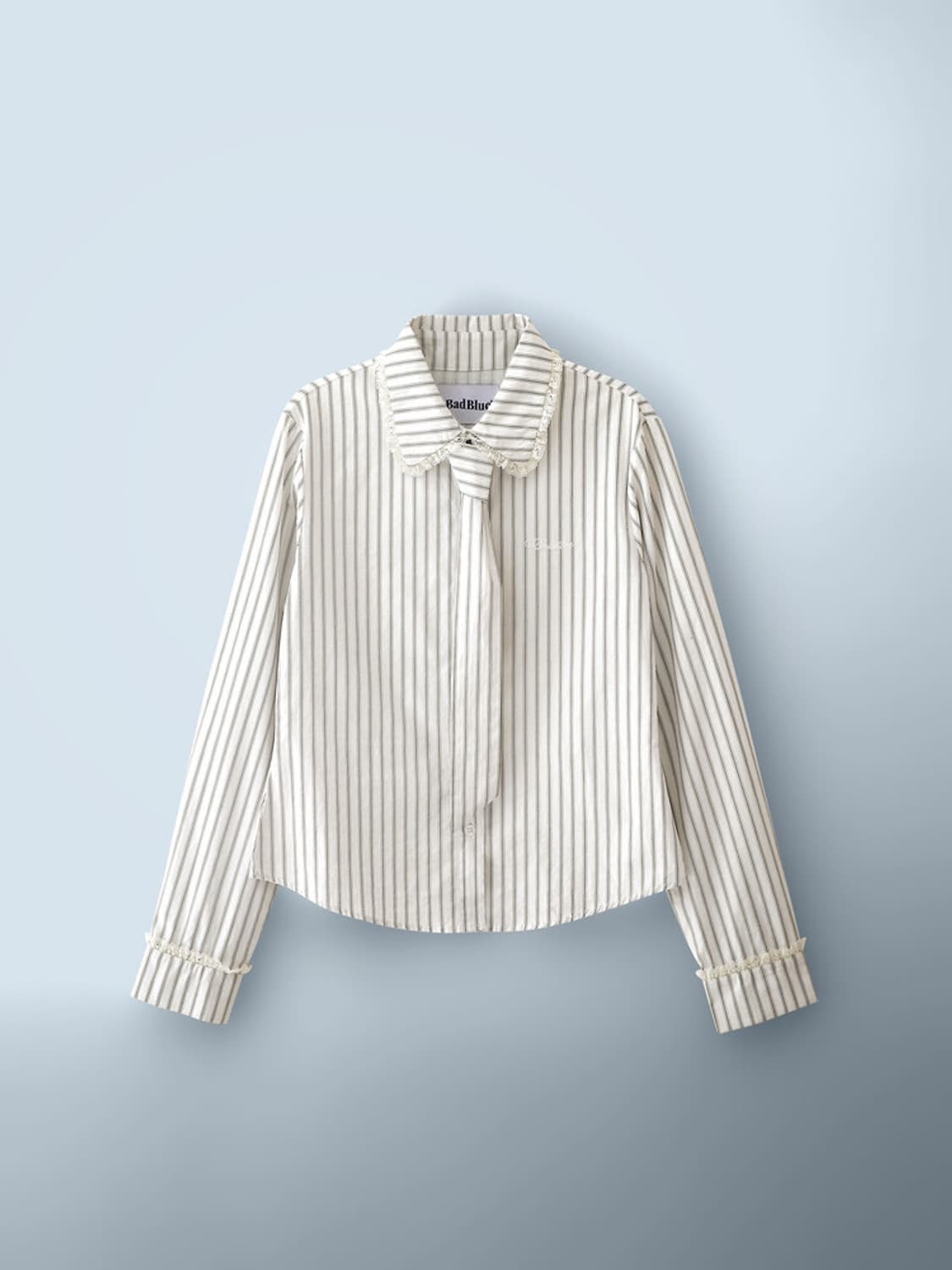 새상품) 배드블루 스트라이프 셔츠 Stripe Lace Tie Shirt 상품이미지1