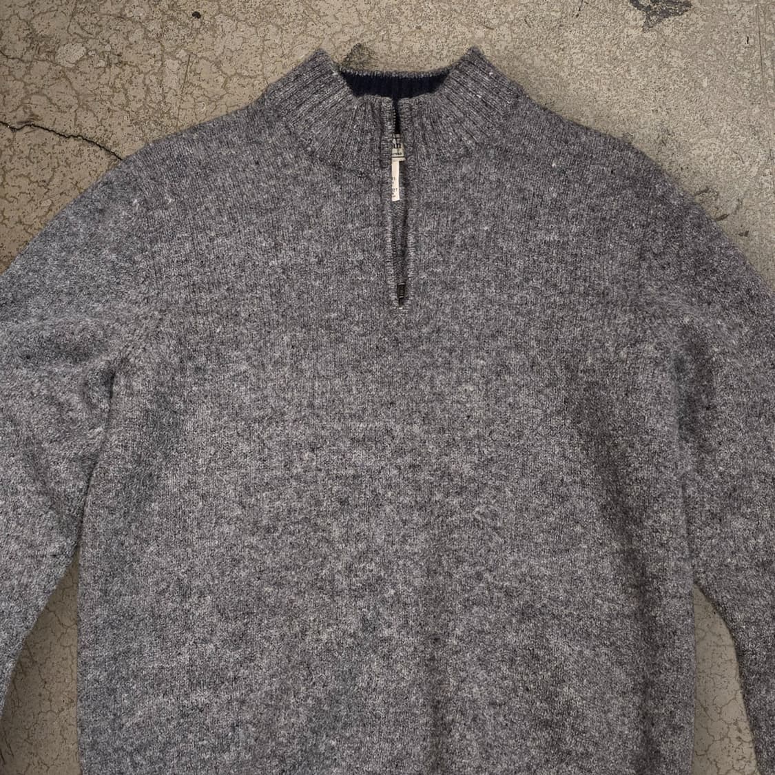 90s L.L.Bean 셔틀랜드 울100% 쿼터집 엘보패치 스웨터 상품이미지2