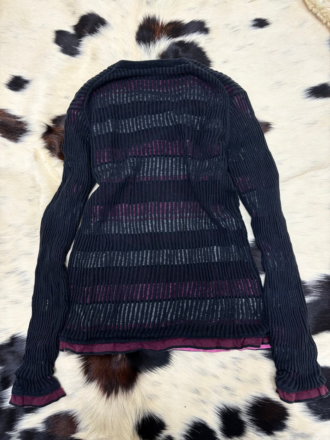 [Nicole]Black&Pink Stripe Layered Sleeve 상품이미지6