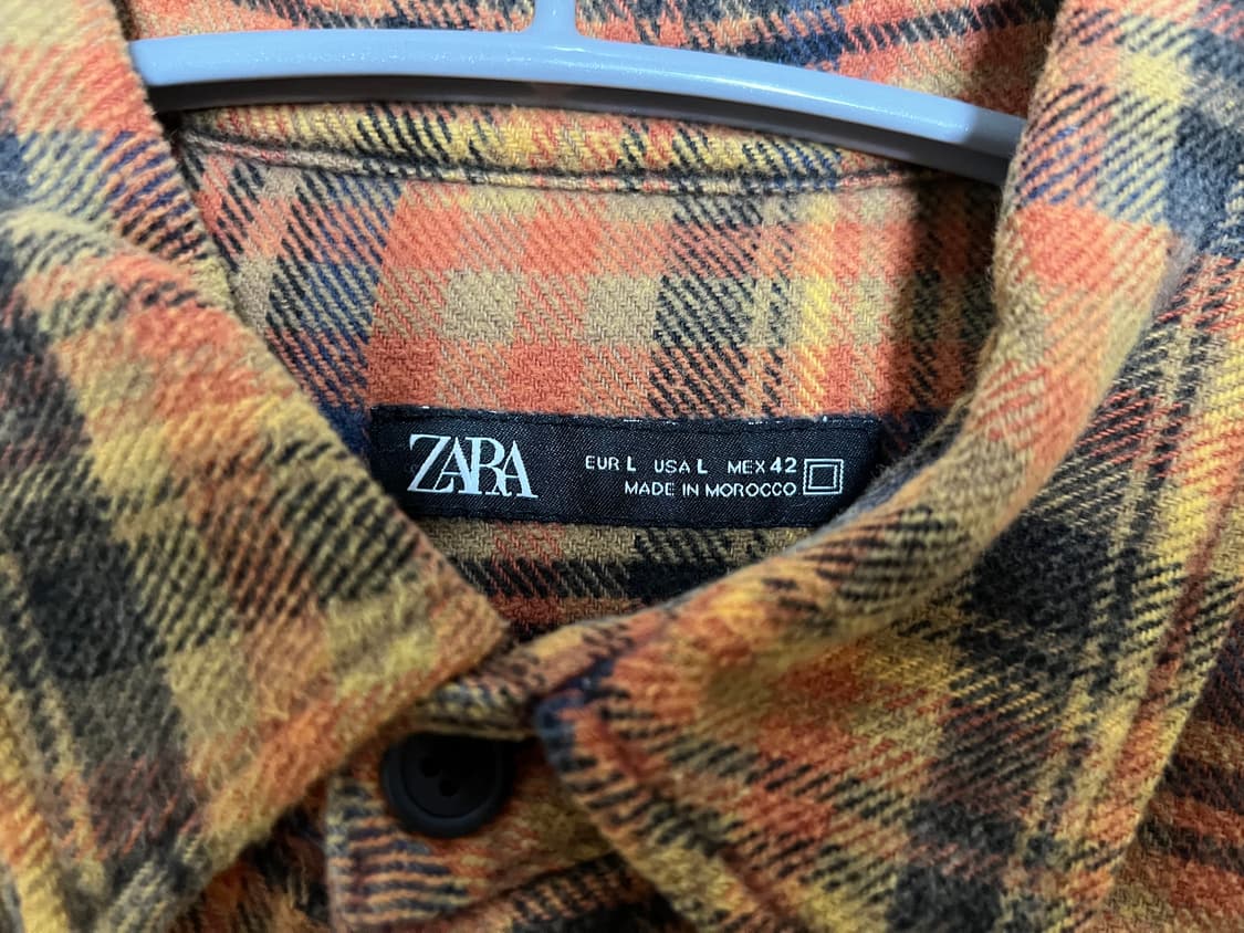 ZARA 체크 남방 L 상품이미지4