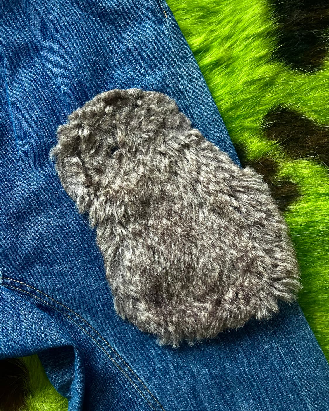 Ne-net Archive Owl Fur Trim Denim Pants 상품이미지5