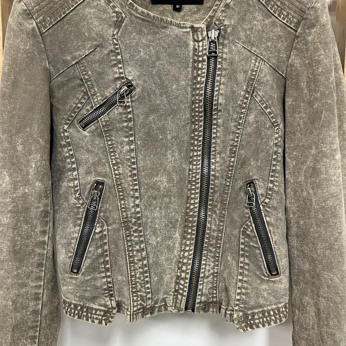 보브(VOV) 빈티지 타이다이 데님 라이더 자켓 상품이미지4