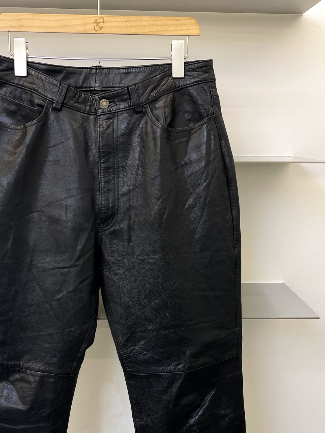 Japanese Vintage 90s 램스킨 레더 팬츠 상품이미지3