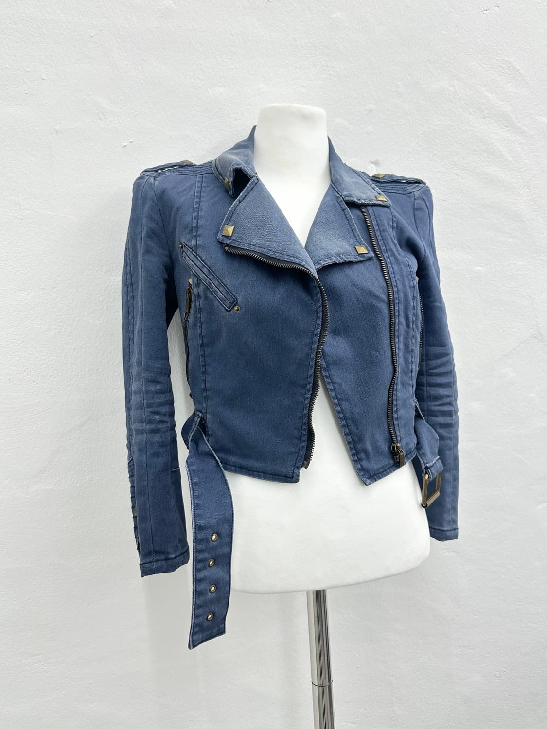 Stud belted rider washing jacket 상품이미지2