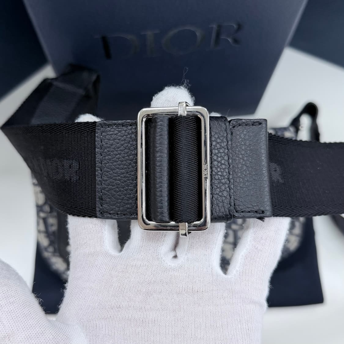 [S급/OS] 디올 오블리크 자카드 메신저 새들백 파우치 크로스백 베이지 상품이미지8