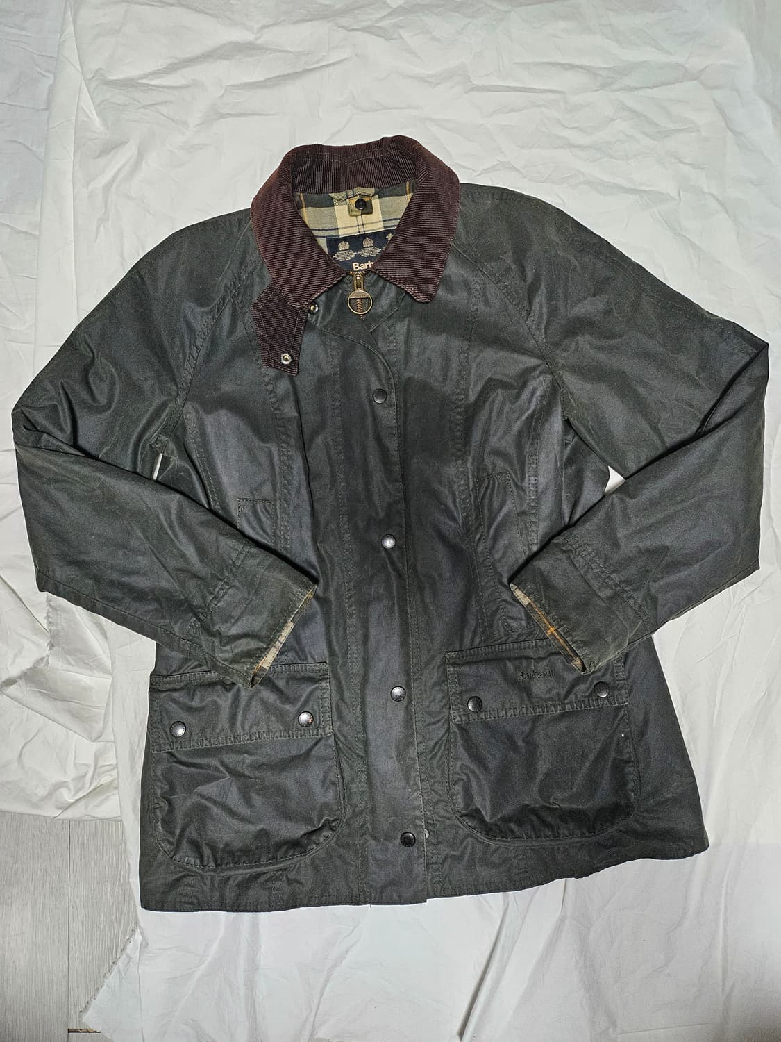 19fw 바버 비드넬 왁스 자켓 여성 다크 그린 55-66 상품이미지1