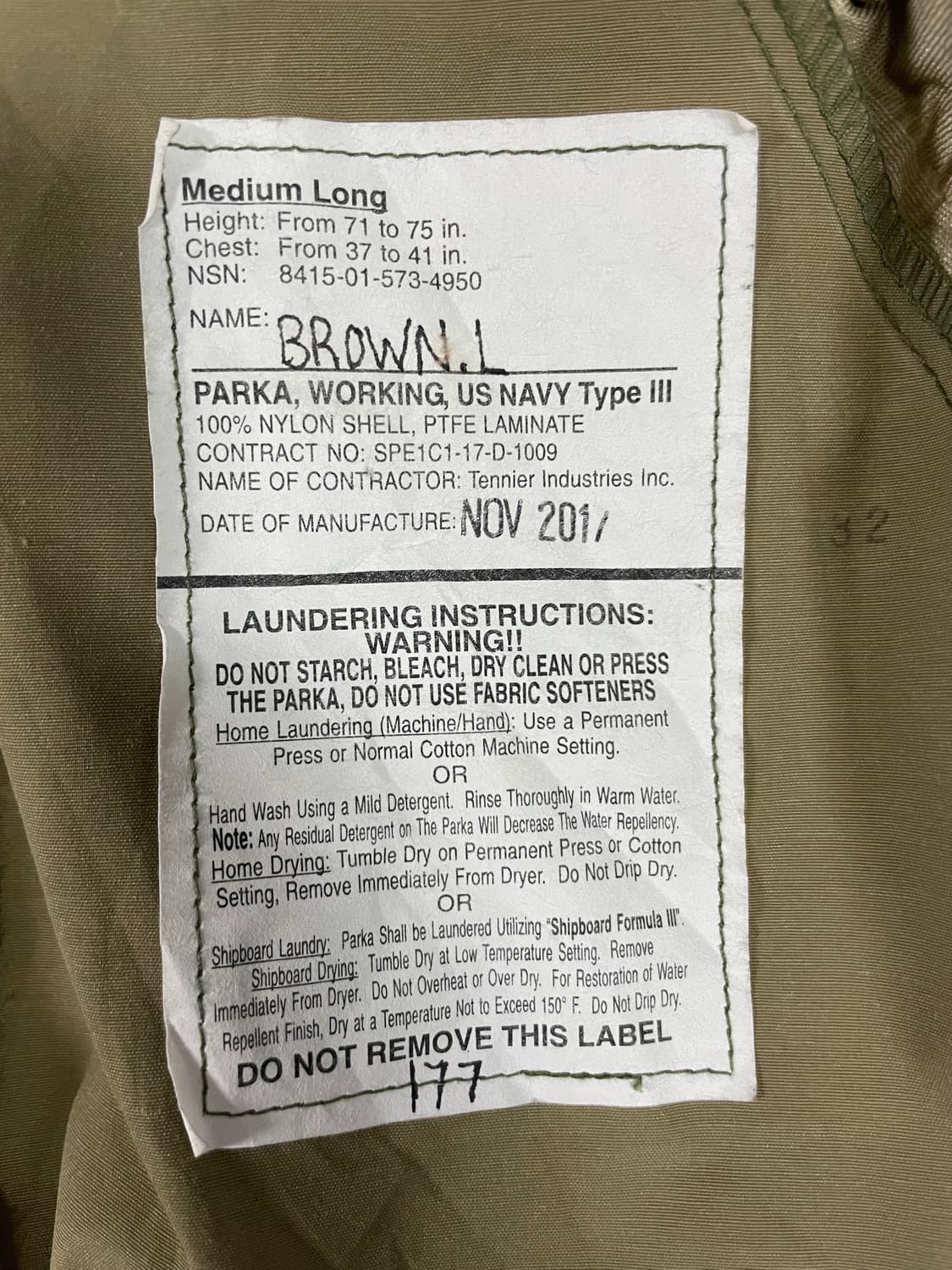 U.S NAVY  TYPE- 3 GORE-TEX 상품이미지9