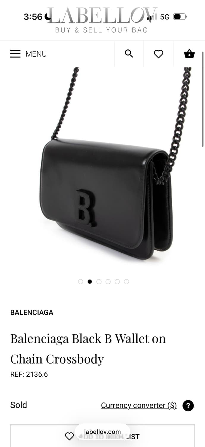 발렌시아가 B로고 체인 크로스백 블랙 상품이미지3