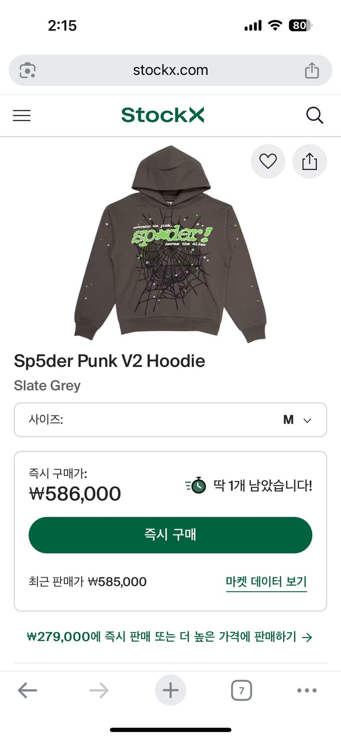 Sp5der punk v2 hoodie 스파이더 펑크 후디 상품이미지4