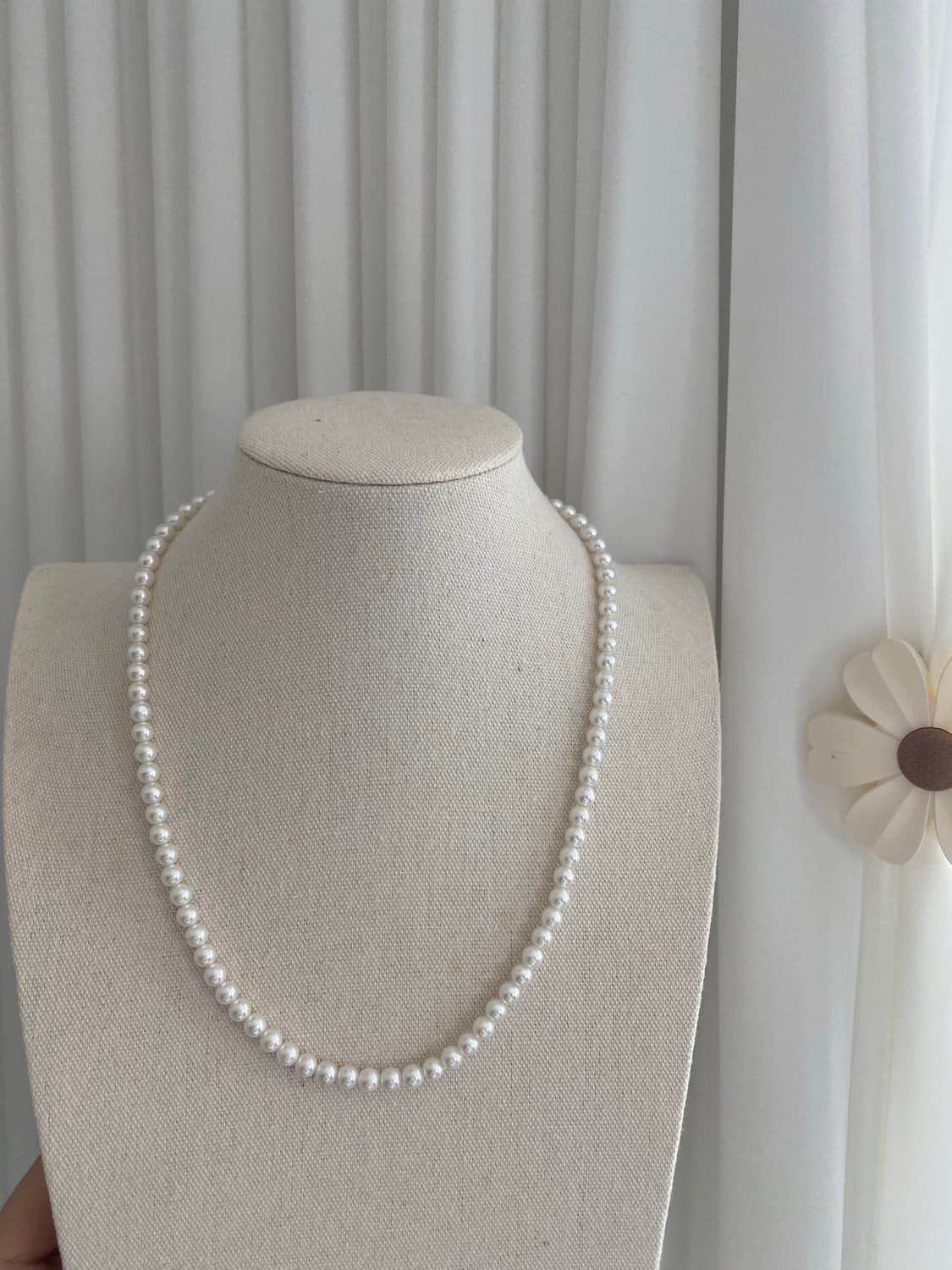 화이트 모조진주 목걸이 y2k 페어리 키치 상품이미지1