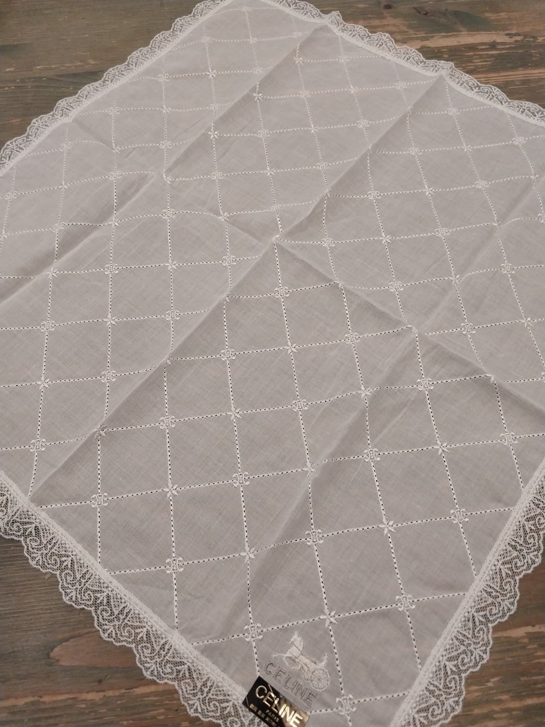 셀린느마차자수레이스손수건(새상품) 상품이미지4