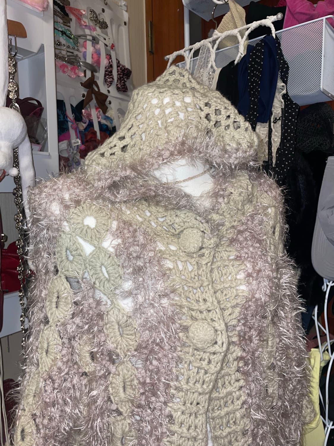 모리 뜨개 후드 가디건 상품이미지3