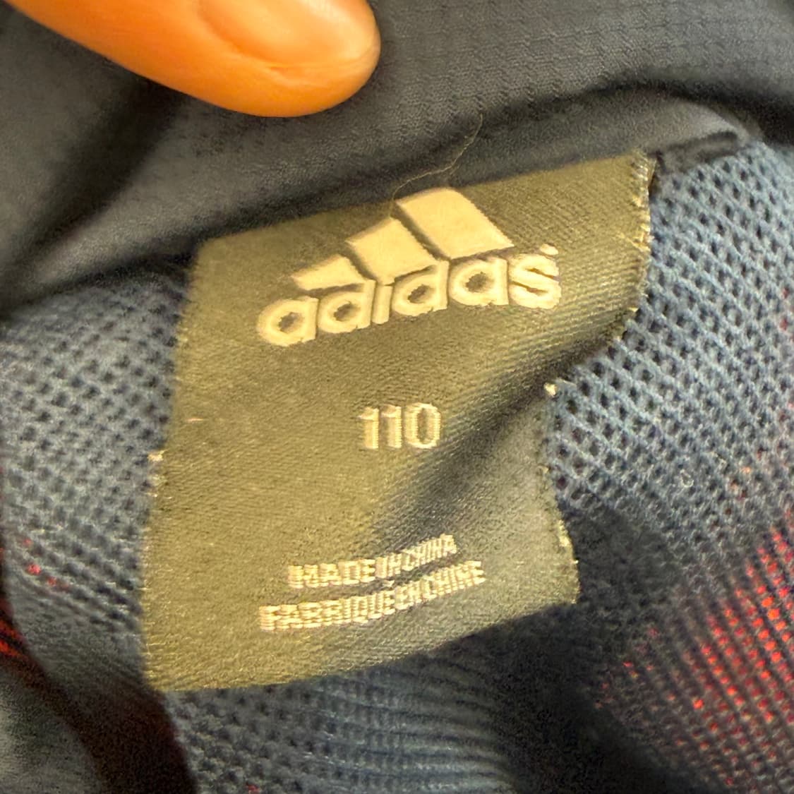 110 아디다스 프랑스 레드파이핑 네이비 내장후드 바람막이 상품이미지4