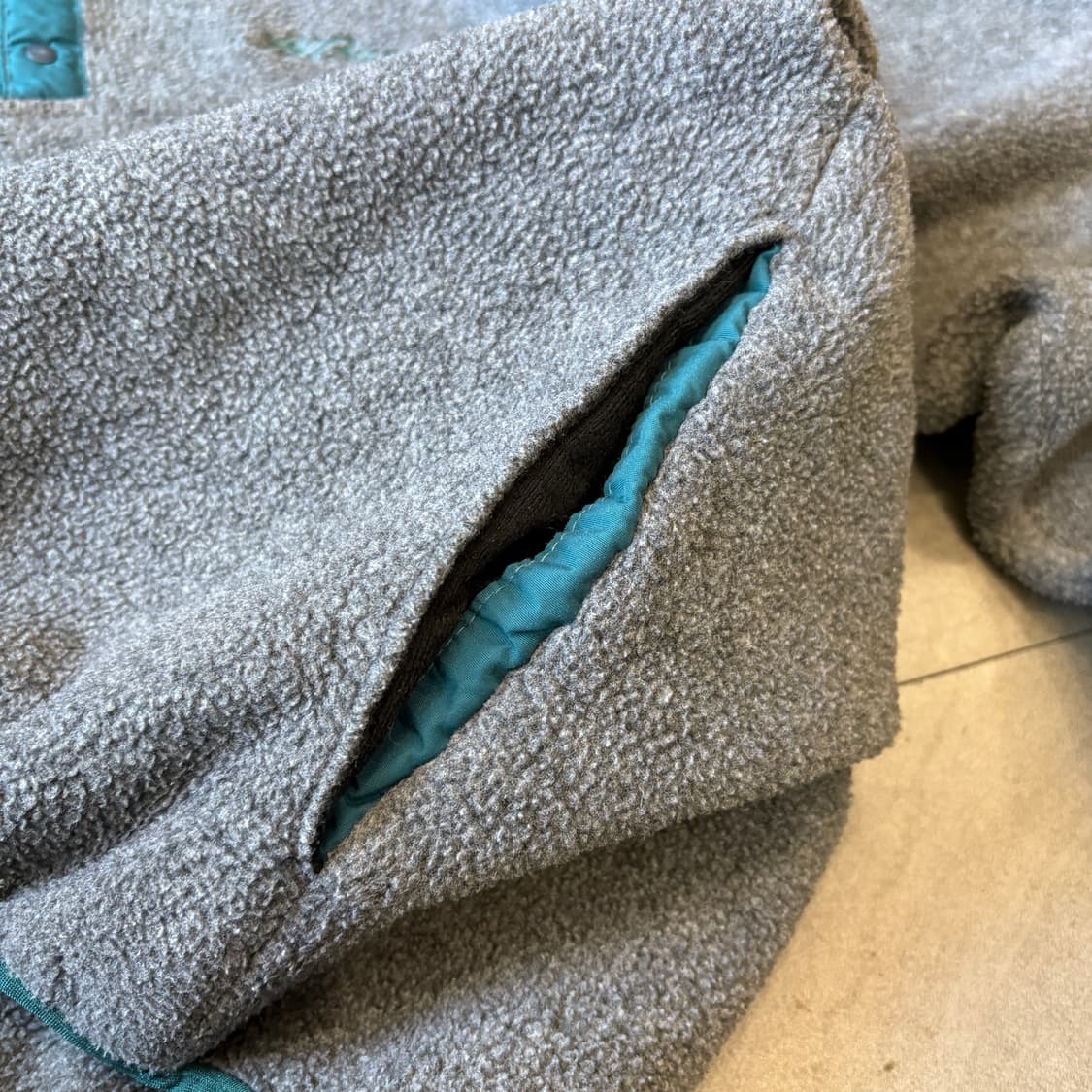 90s L.L.bean 90년대 미국 생산 엘엘빈 그레이 플리스 신칠라 상품이미지9