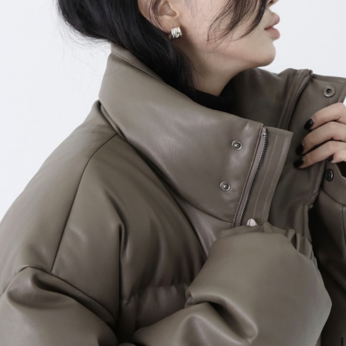 트리밍버드(Treemingbird) 덕다운 레더패딩 프리사이즈 상품이미지2