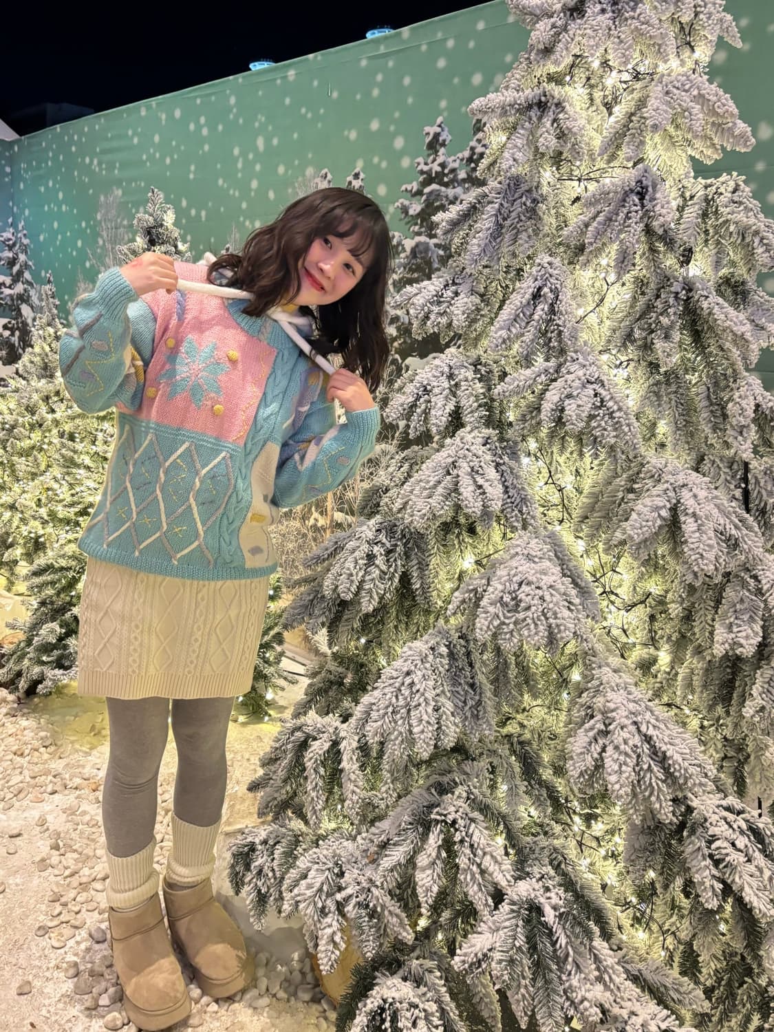 눈꽃 파스텔 니트 set❄️🩵 상품이미지4