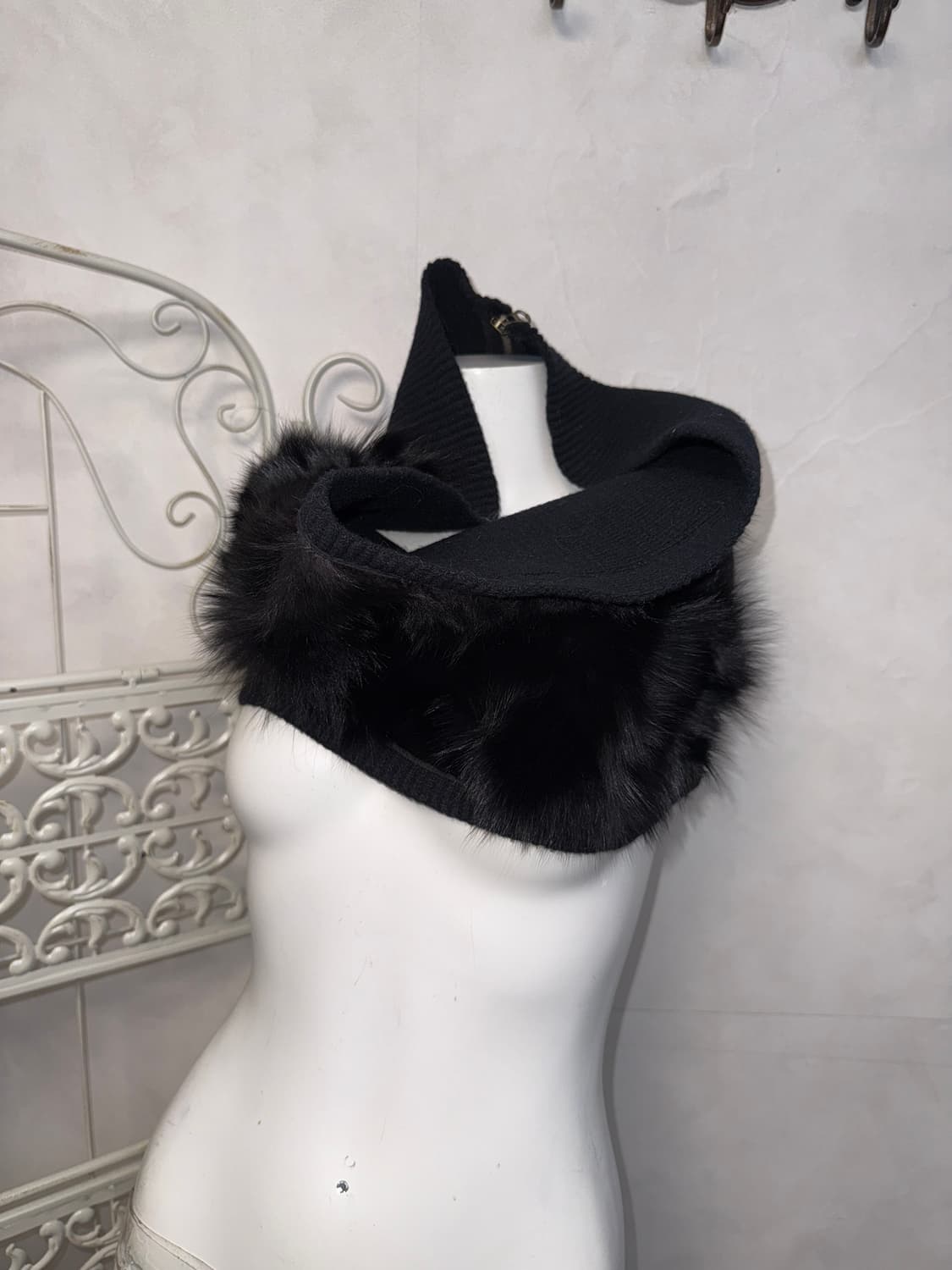 Black fox fur knit warmer /top/skirt 상품이미지4