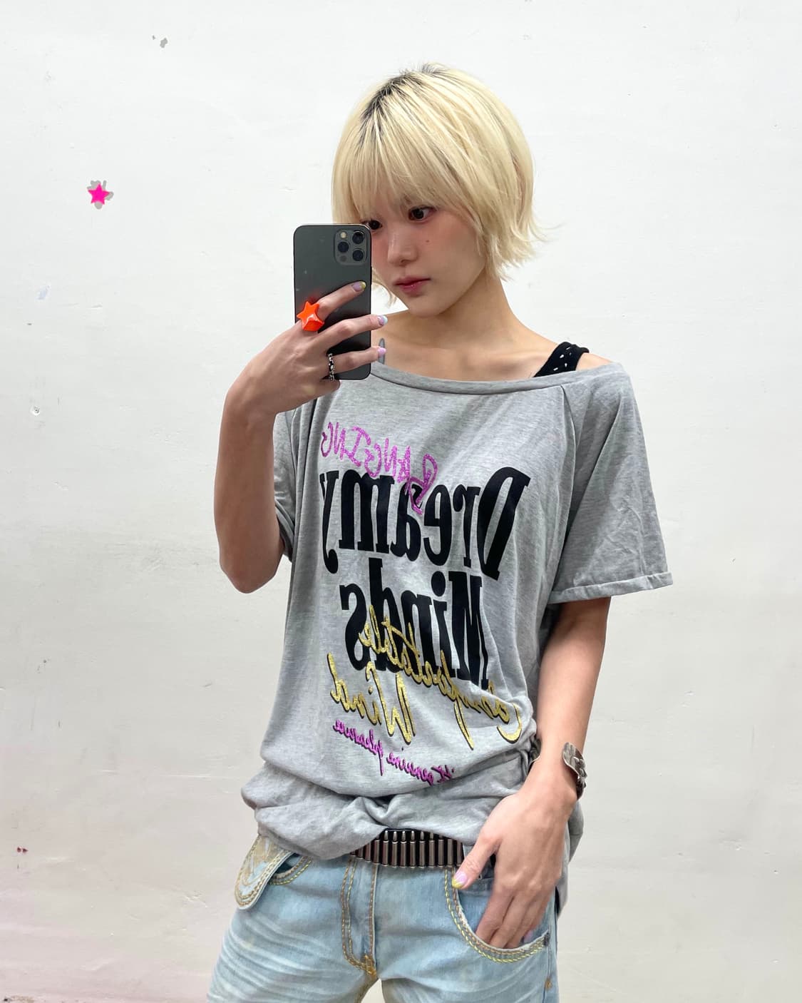 Shoulder Dot Gray T-Shirt 상품이미지1