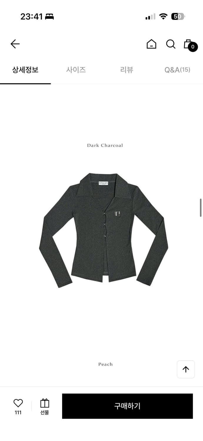 세트 뉴얼린 엠블럼 셔츠 탑 고블린 태스 레이어드 블라우스 다크 차콜 s 상품이미지3