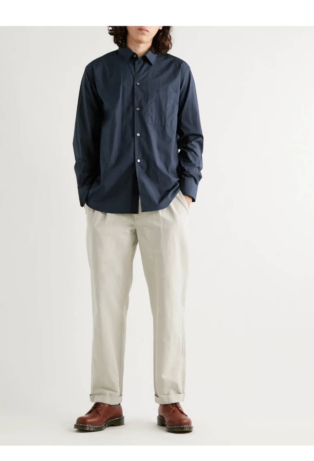 스튜디오니콜슨 네이비 셔츠 M 상품이미지1