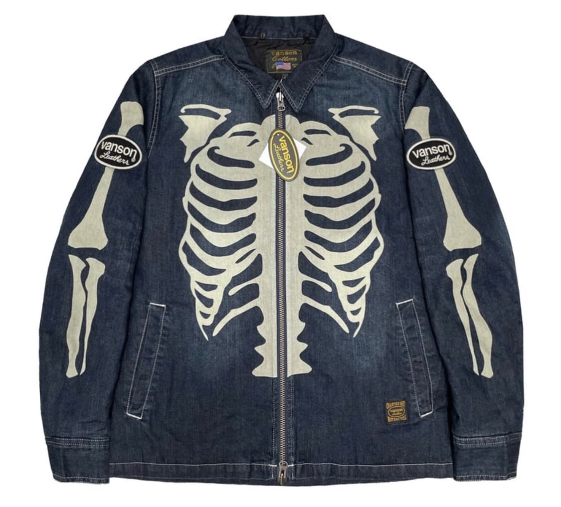 Vanson Leathers 스켈레톤 데님 자켓(후드 탈부착) M 상품이미지1